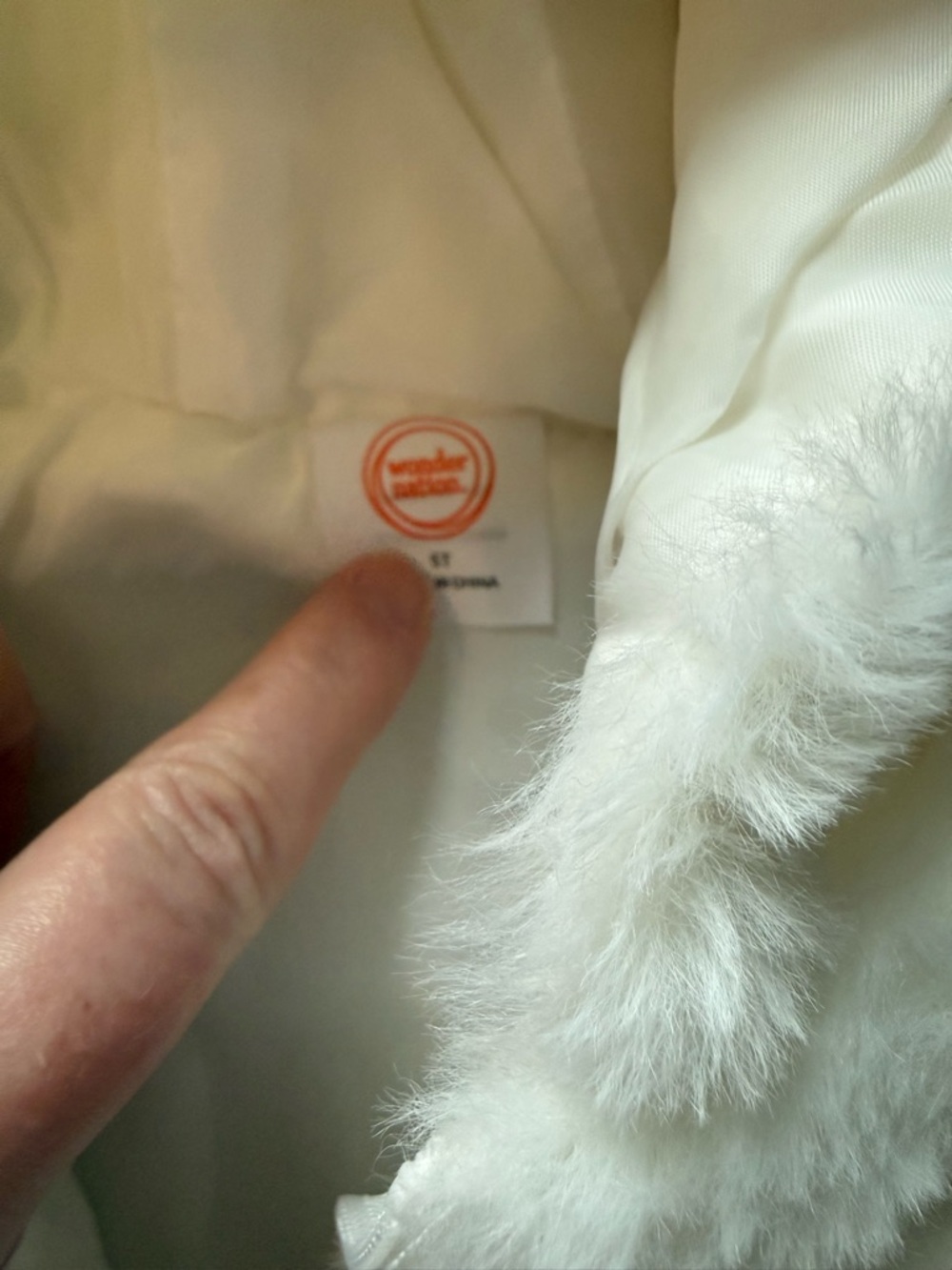 wonder nation Cream Faux Fur Hooded Puffer Jacket - Picture 6 of 7